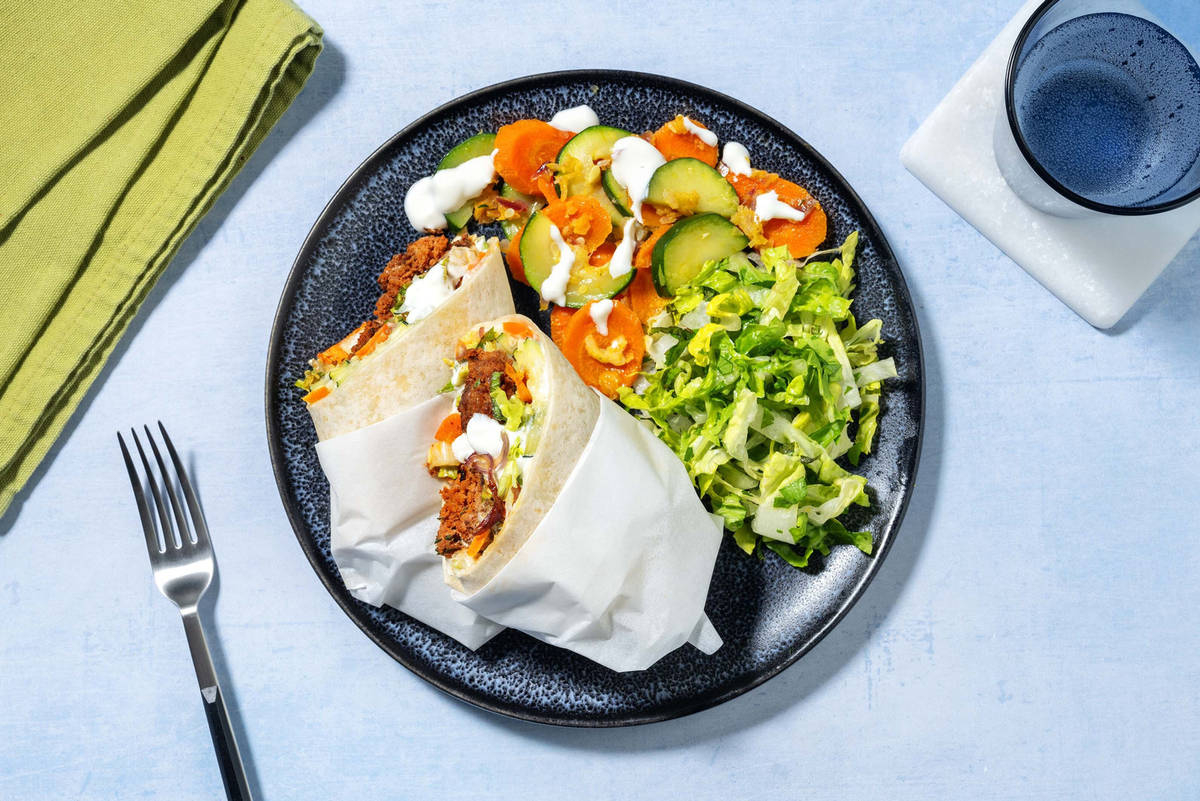 Köfte Wrap mit Harissa-Rindshackfleisch