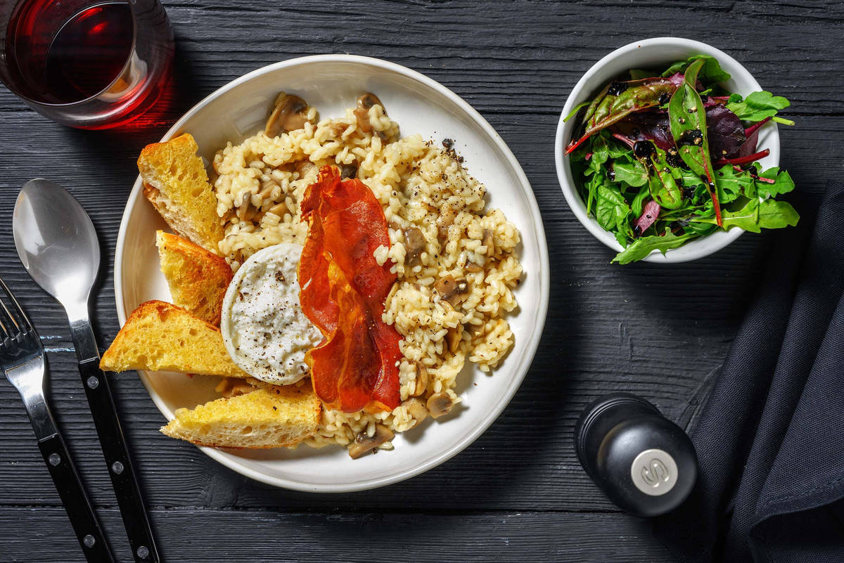 Ultimate Creamy Burrata, Truffle and Mushroom Risotto