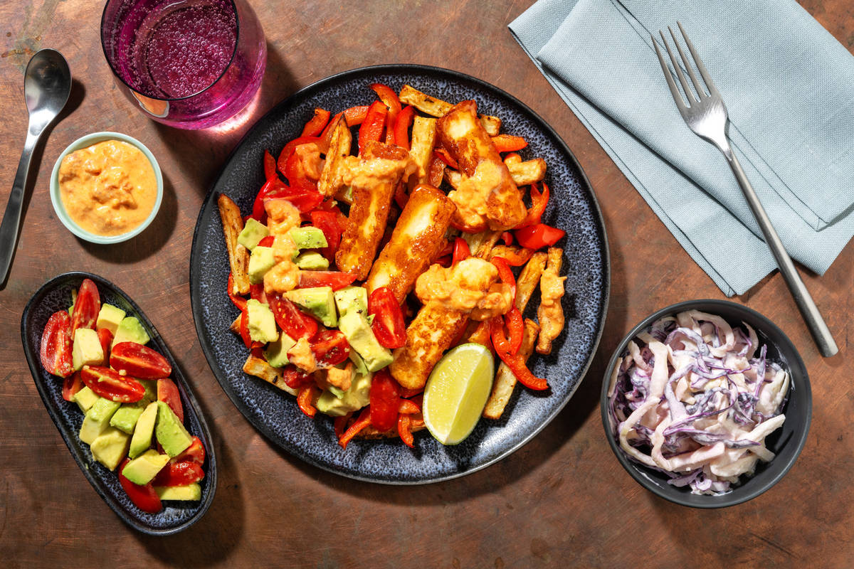 Loaded Halloumi and Spiced Potato Fries