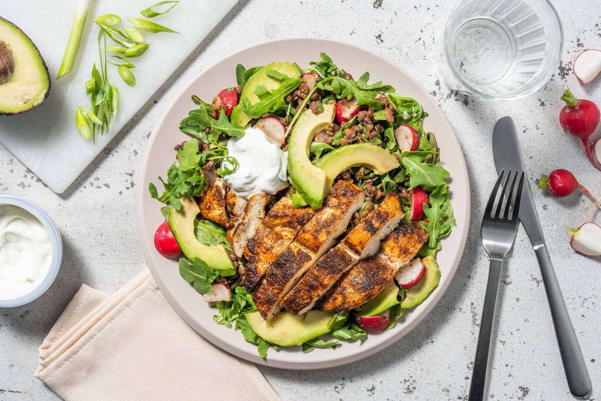 Bio-Rindersteak auf Balsamico-Linsen-Salat