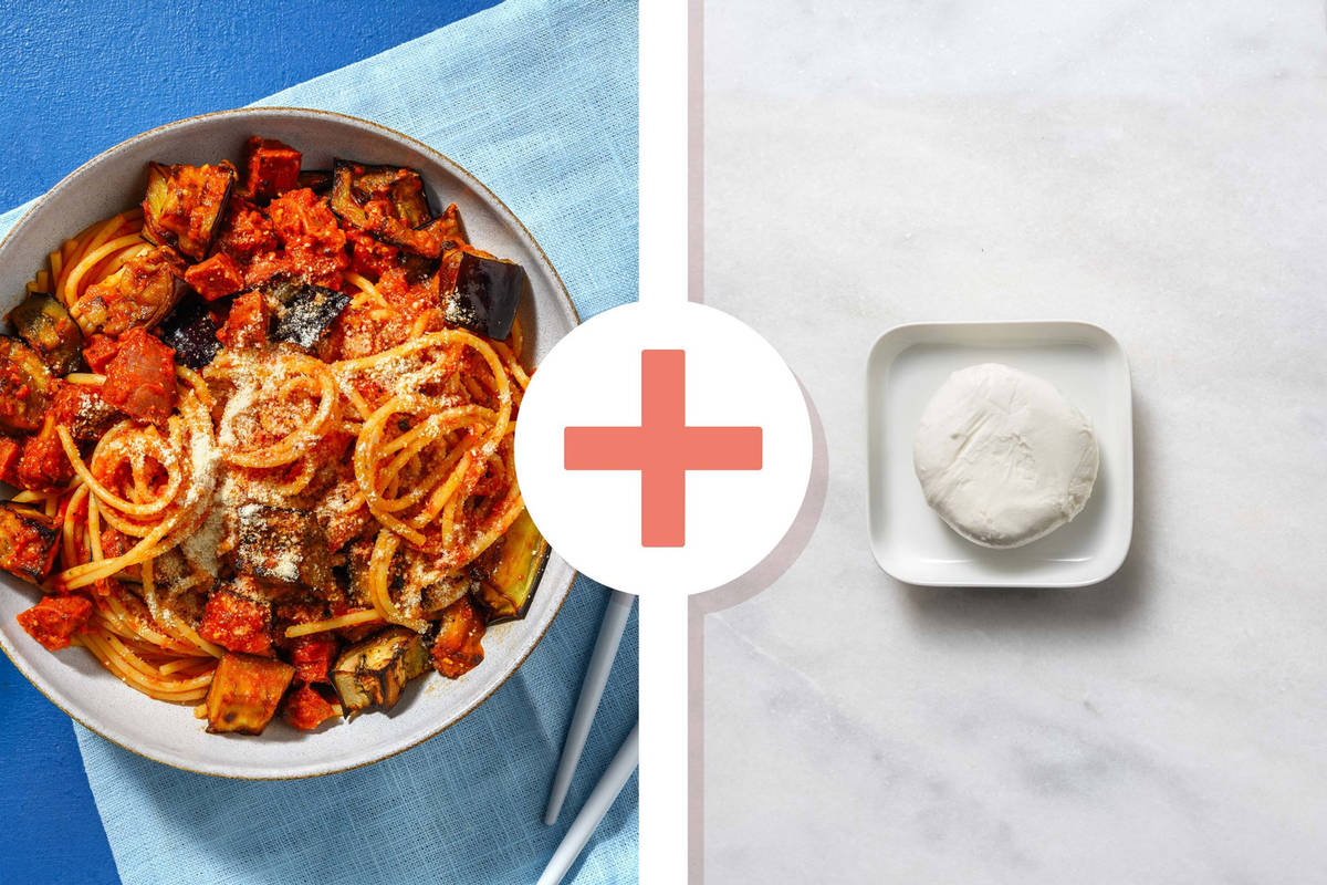 Extra Cheesy Chorizo and Roasted Aubergine Spaghetti