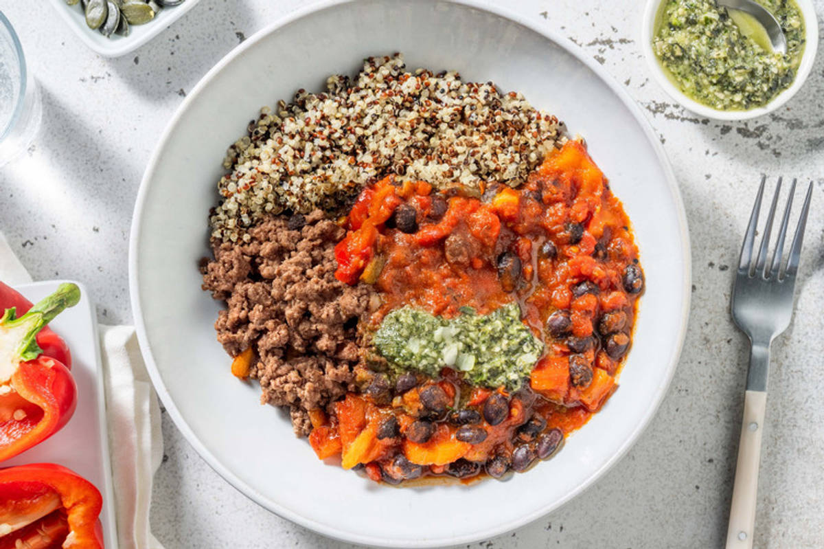Chili con Sikil Pak! Kürbiskernpesto mit extra Bio-Rinderhack Rezept ...