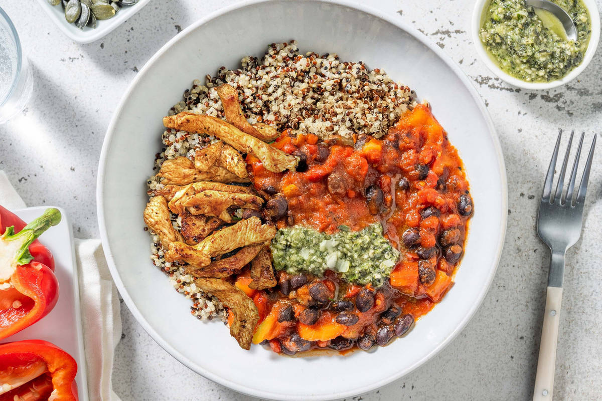 Chili con Sikil Pak! Kürbiskernpesto mit extra Hähnchen