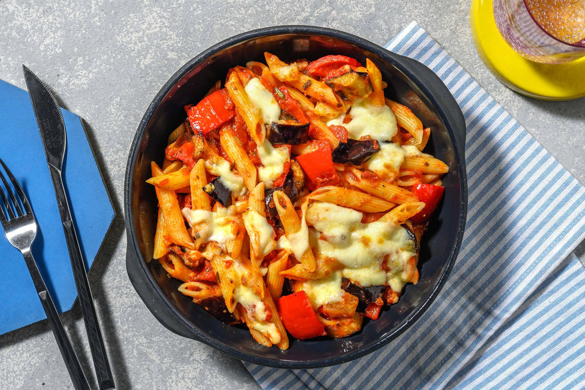Cheesy Ratatouille Pasta Bake