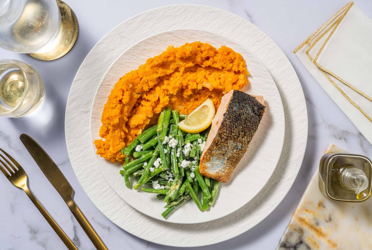 Lachsfilet mit Karotten-Ingwer-Püree 