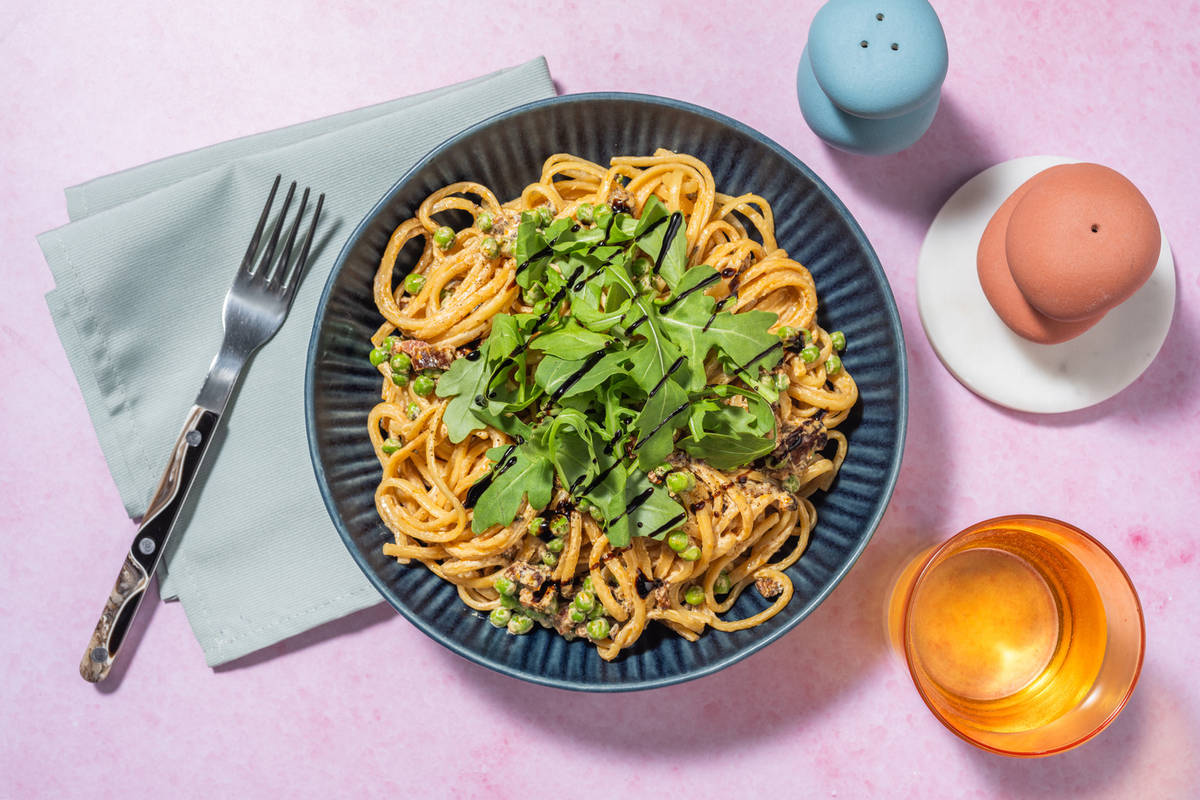 Chorizo Linguine in Creamy Sauce