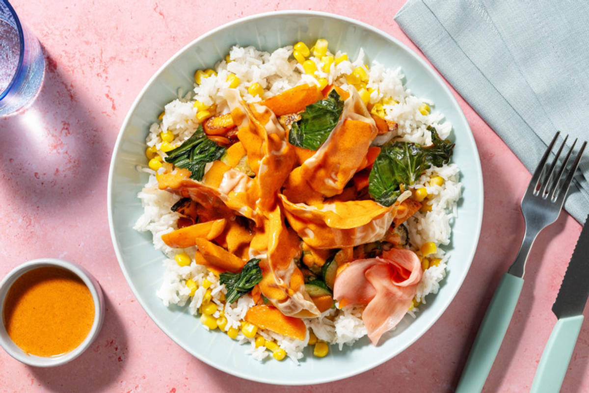 Easy Prawn & Veggie Gyoza & Curry Sauce