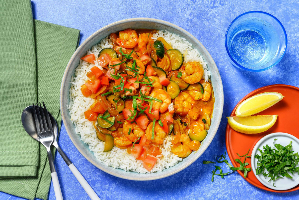 Garnalen in vadouvan-curry