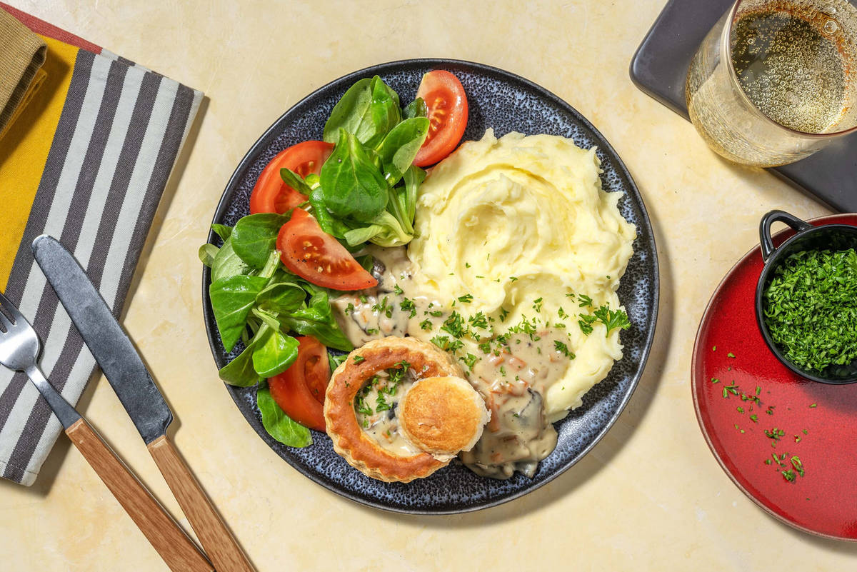 Vegetarische vol-au-vent met champignons