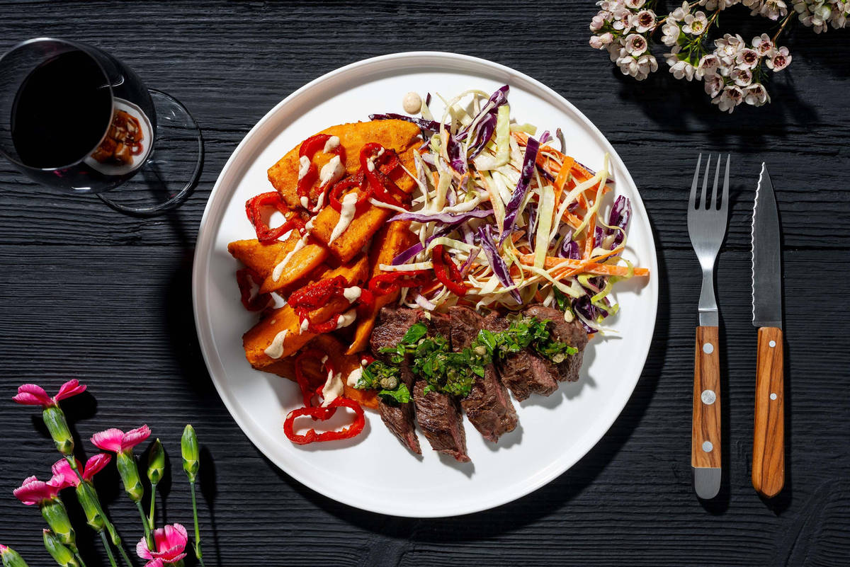 Gemarineerde biefstuk met salsa verde