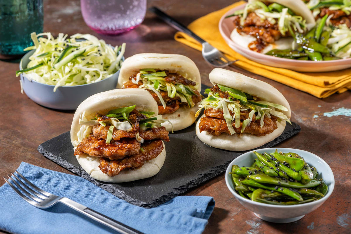 Pains bao garnis de porc laqué