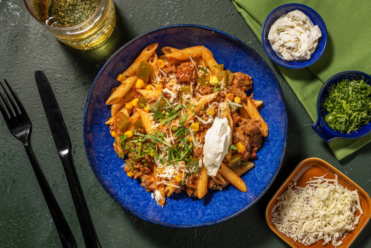 Rijke pasta met Mexicaanse twist