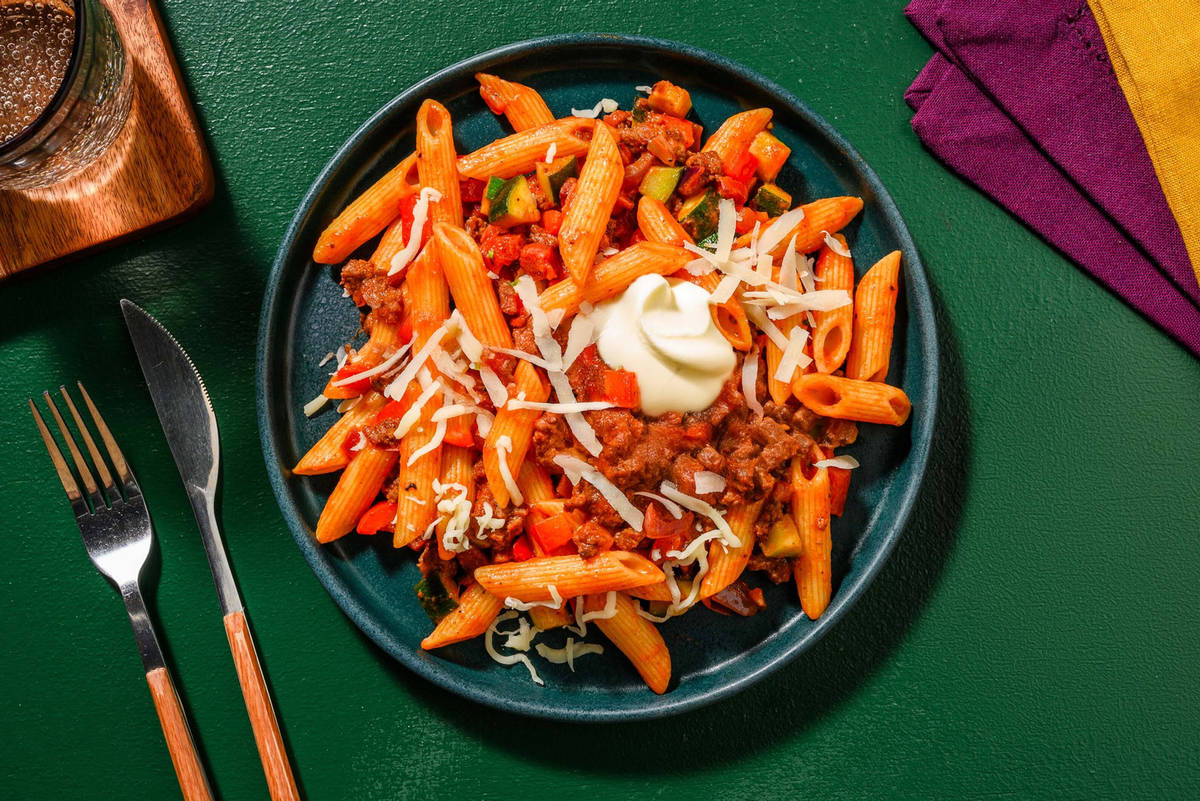 Rijke pasta op z'n Mexicaans