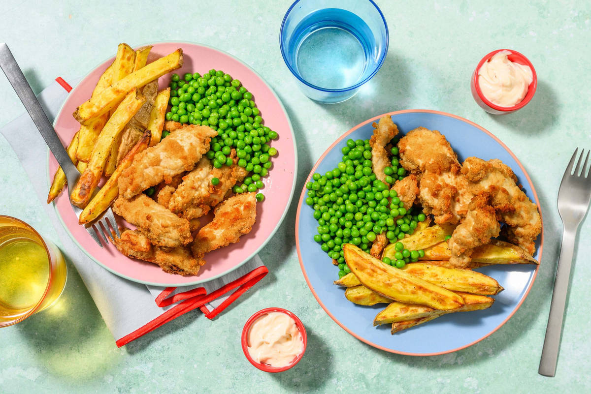 Herby Chicken Strips and Chips
