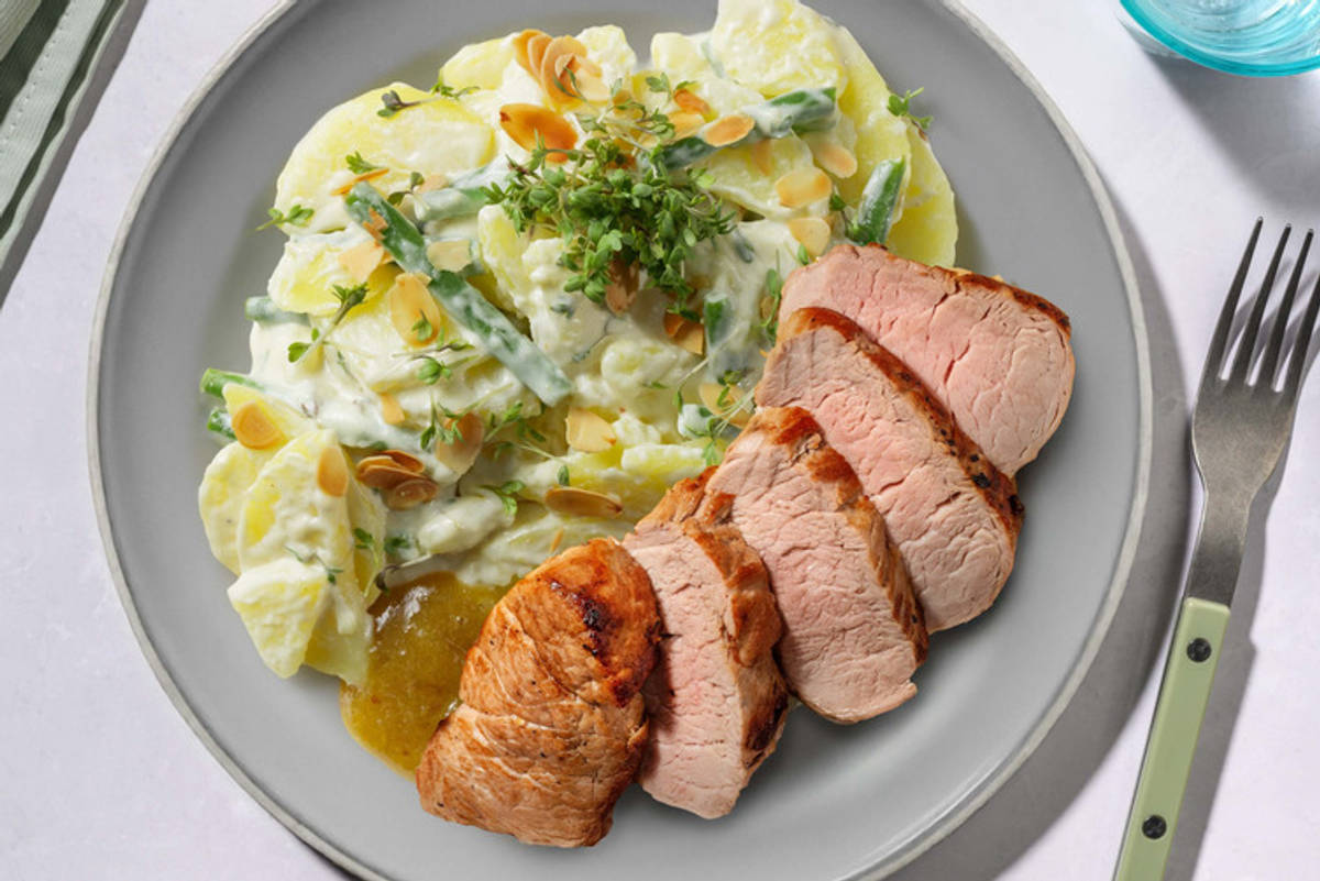 Bio-Schweinefilet mit schnellem Kartoffelsalat