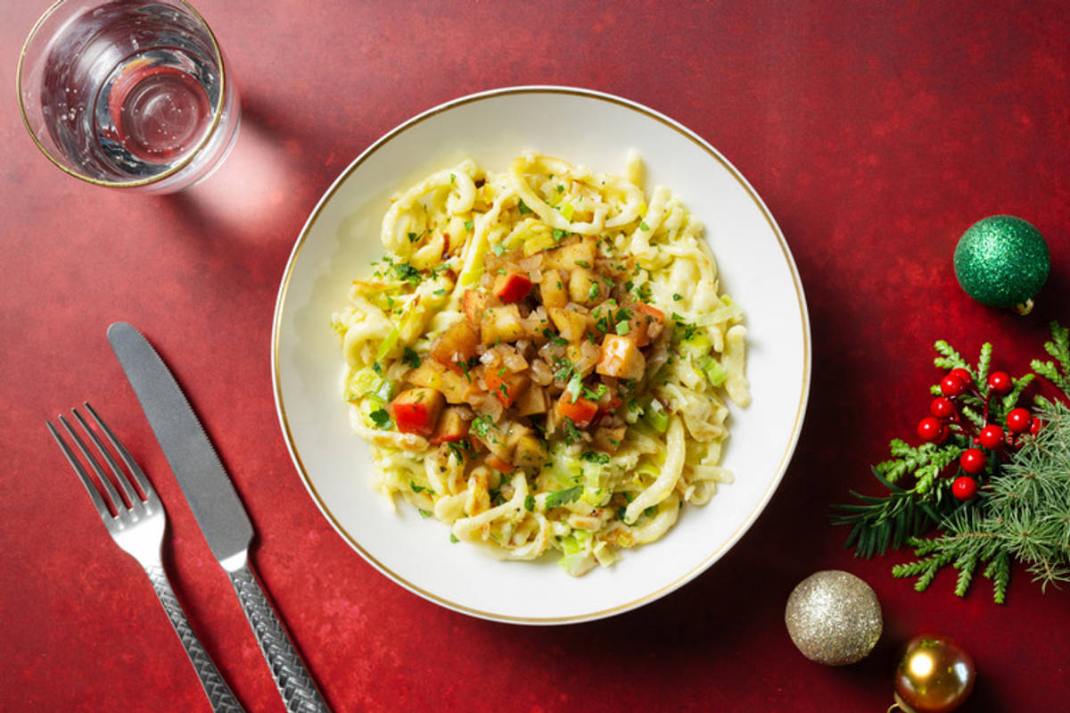 Spätzle in Raclette-Käse-Soße