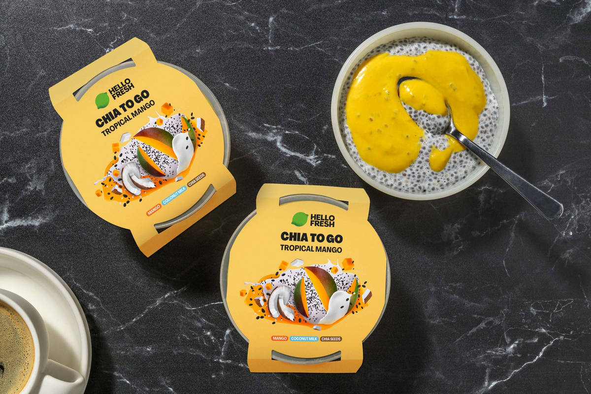 Chia Pudding met mango en kurkuma 