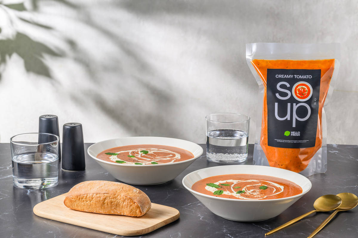 Cremige Tomatensuppe mit Ciabatta