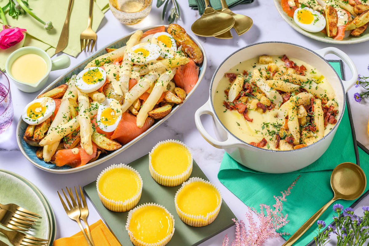 Box asperges au saumon | menu à 3 services