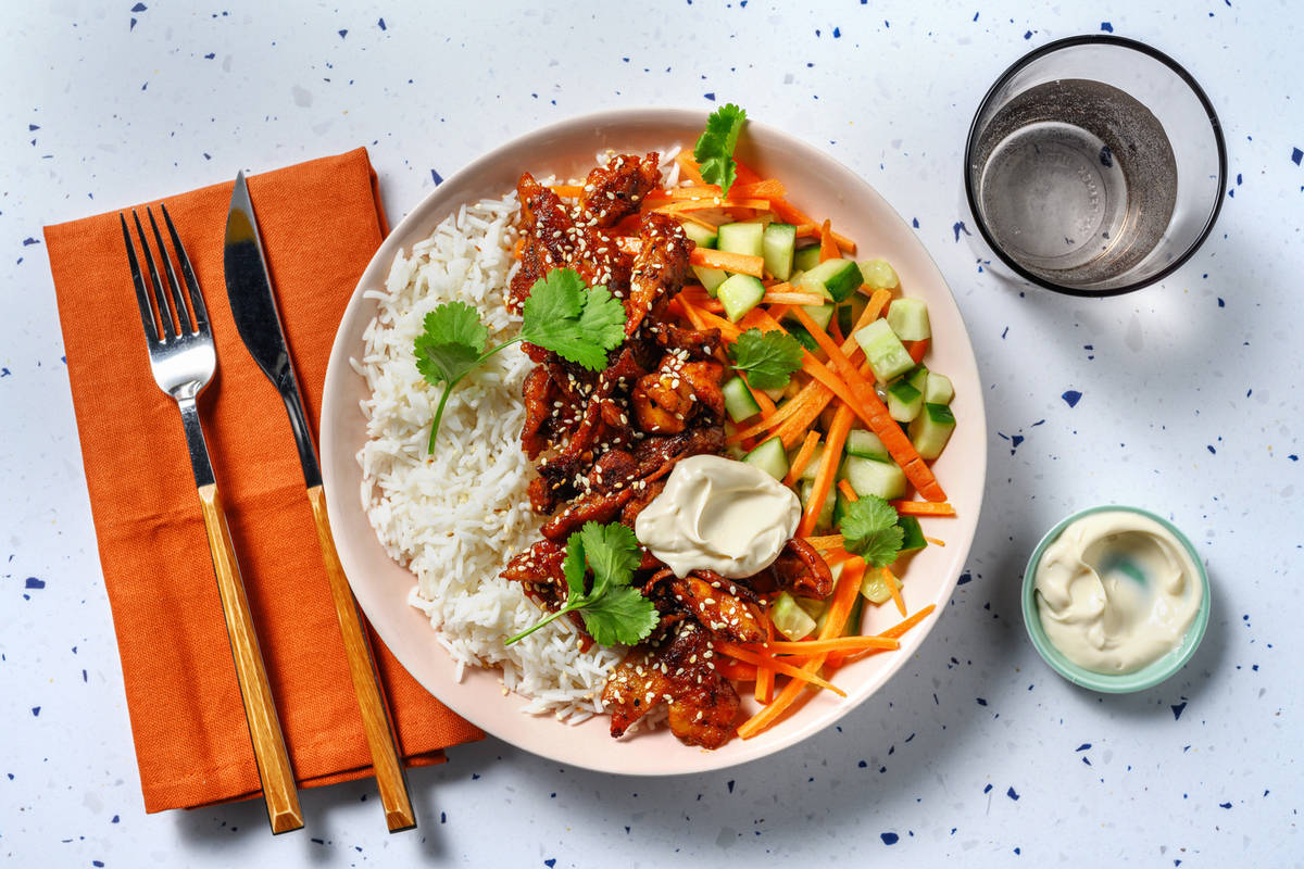 Ingefær- og chilistekte vegetarstrimler