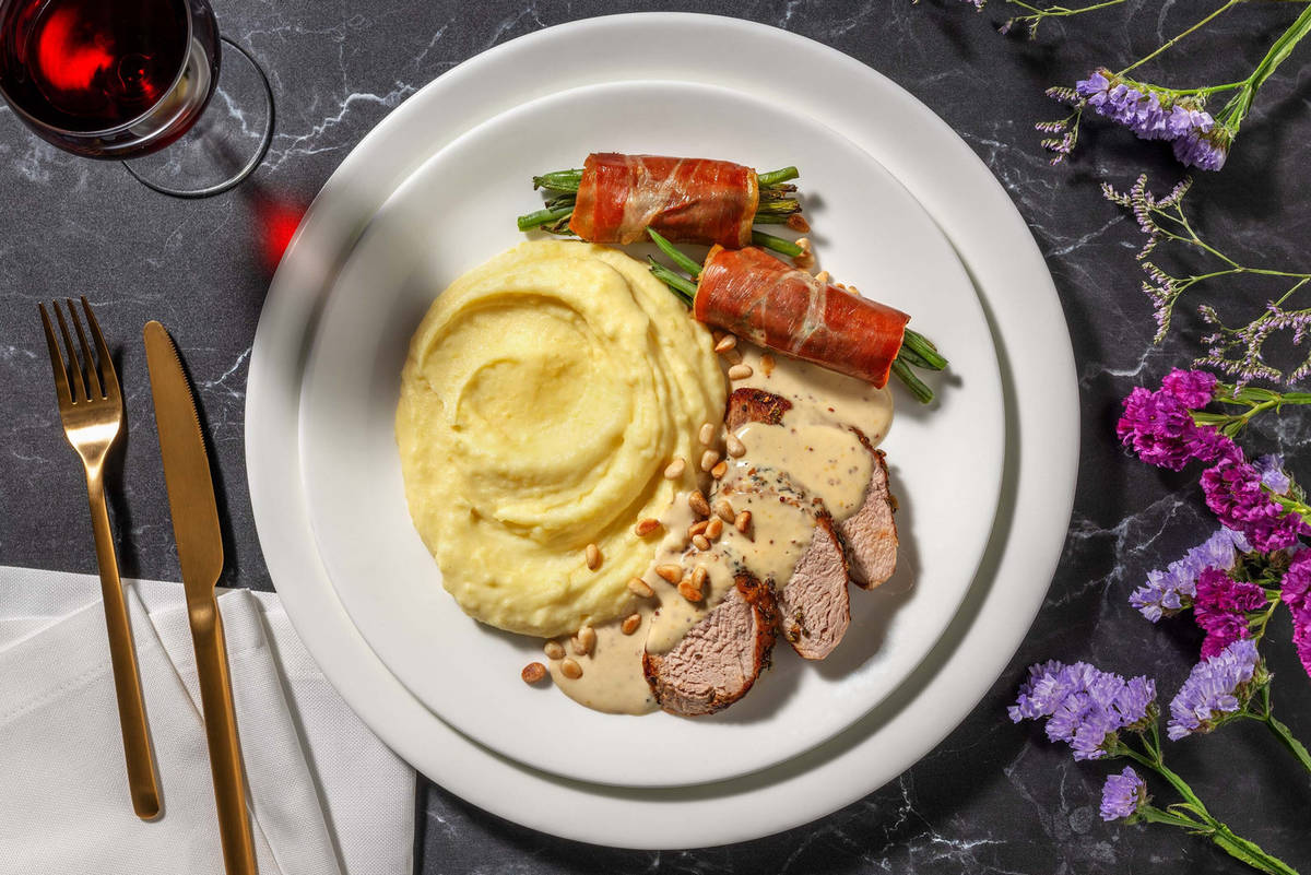 Rostad fläskytterfilé och senapssås