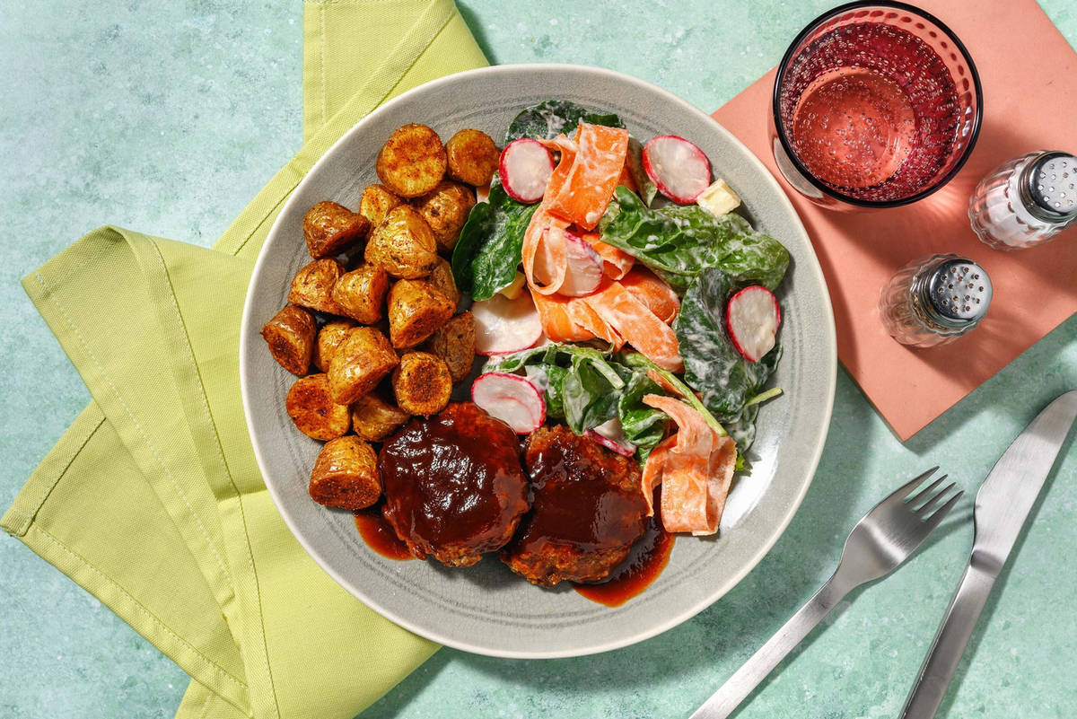 BBQ-glasert hakkebiff