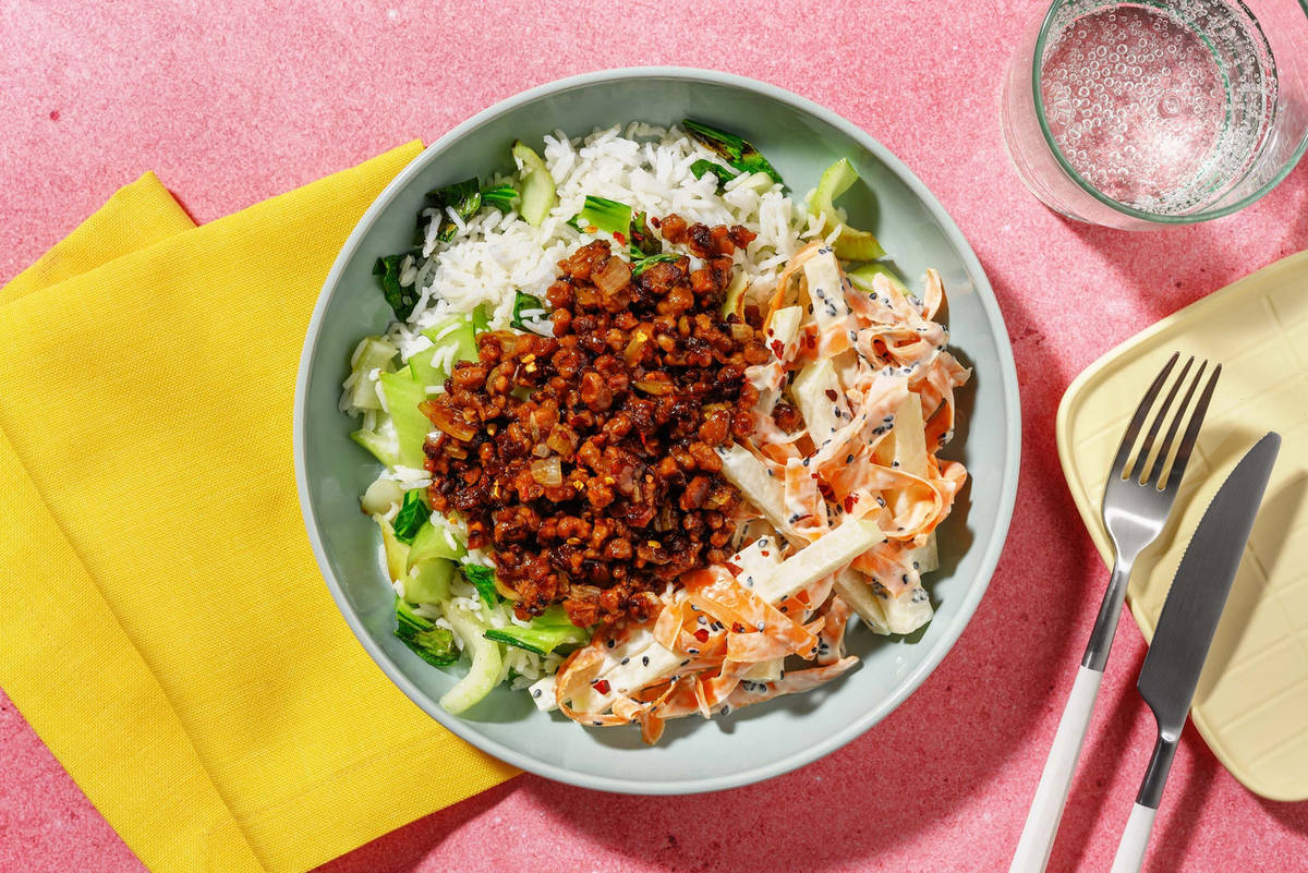 Japansk plantefars-donburibowl