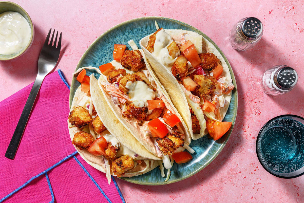 Mini-tortillas au poulet croustillant et chutney de mangue