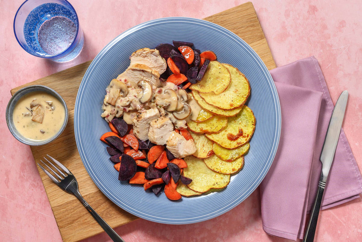 Filet de poulet en sauce crémeuse à la moutarde