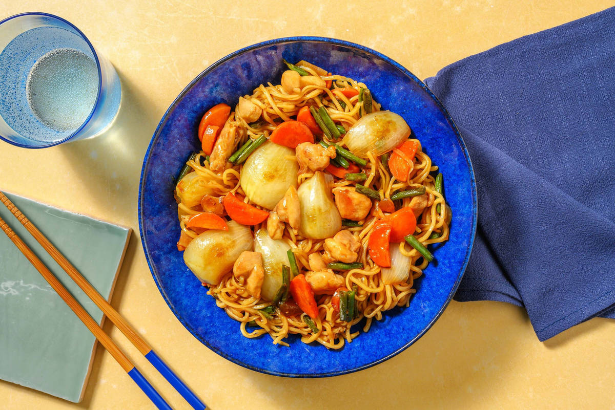 Sticky Chicken Noodle Stir-Fry 