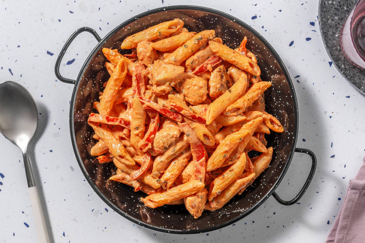 Herby Creamy Tomato Double Chicken Penne