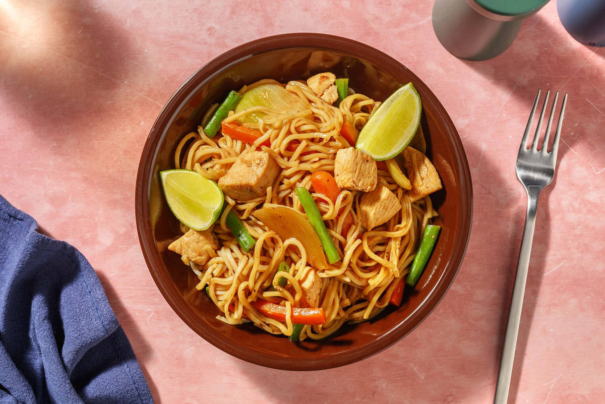 Sticky Chicken Noodle Stir-Fry