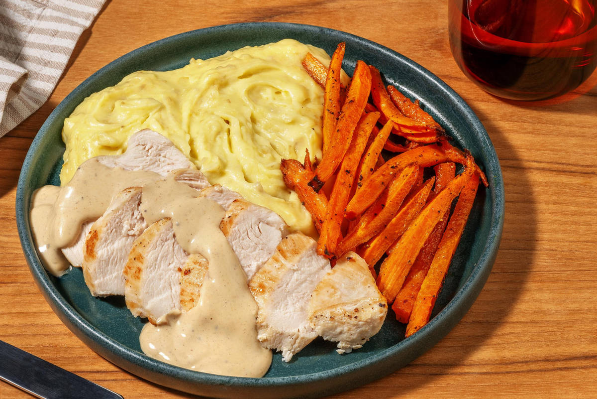 Chicken in Creamy Peppercorn Sauce