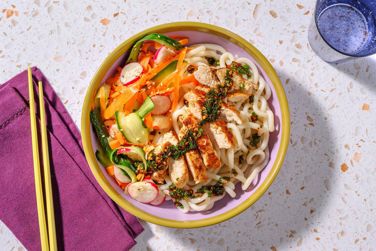 Stegt kyllingebryst og ponzu-chimichurri