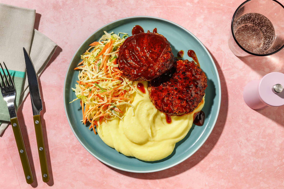 BBQ-glaserade vegofärsbiffar