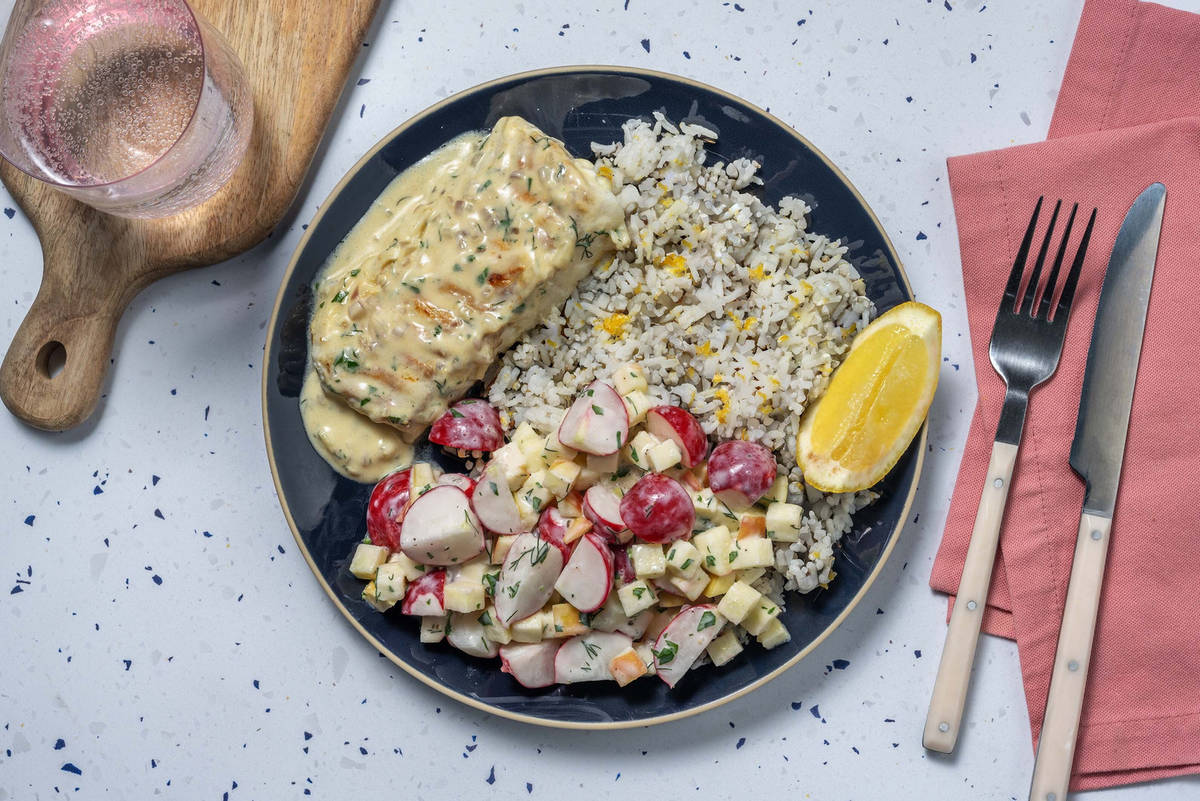 Dorade in Sahne-Senf-Soße