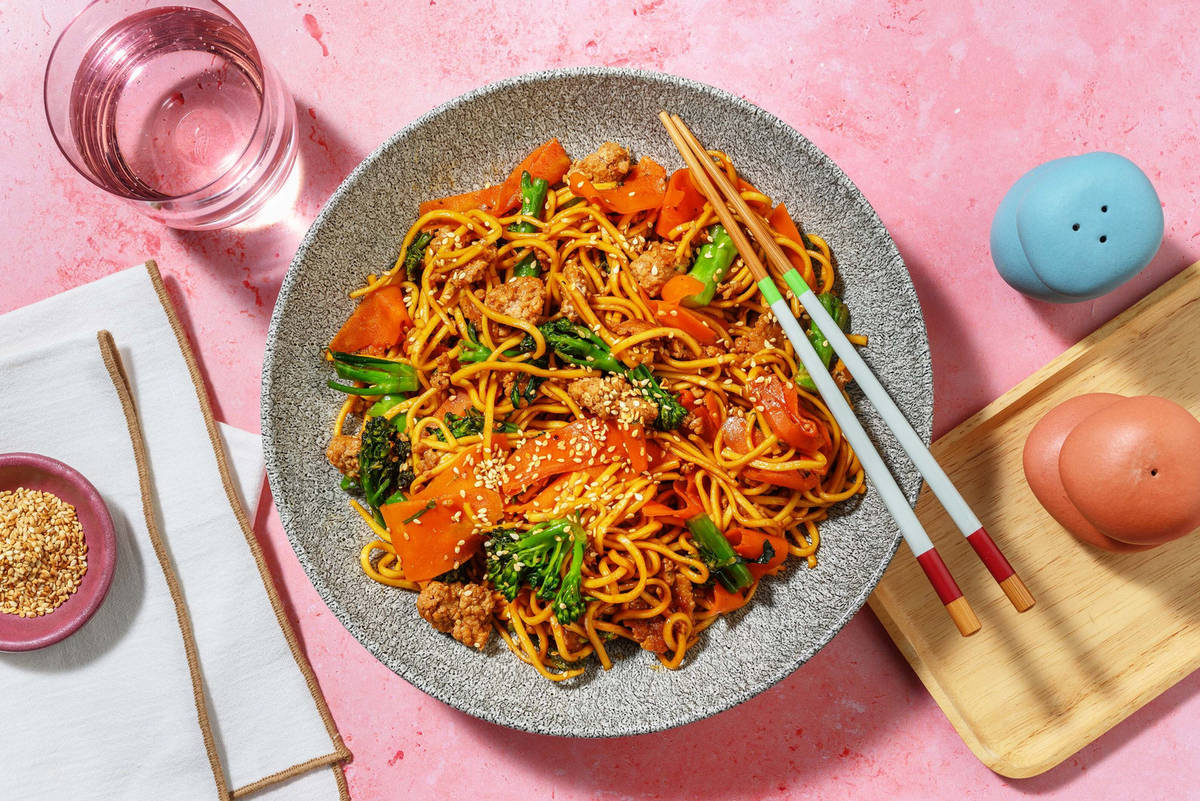 Honey Sesame Beef Noodle Stir-Fry