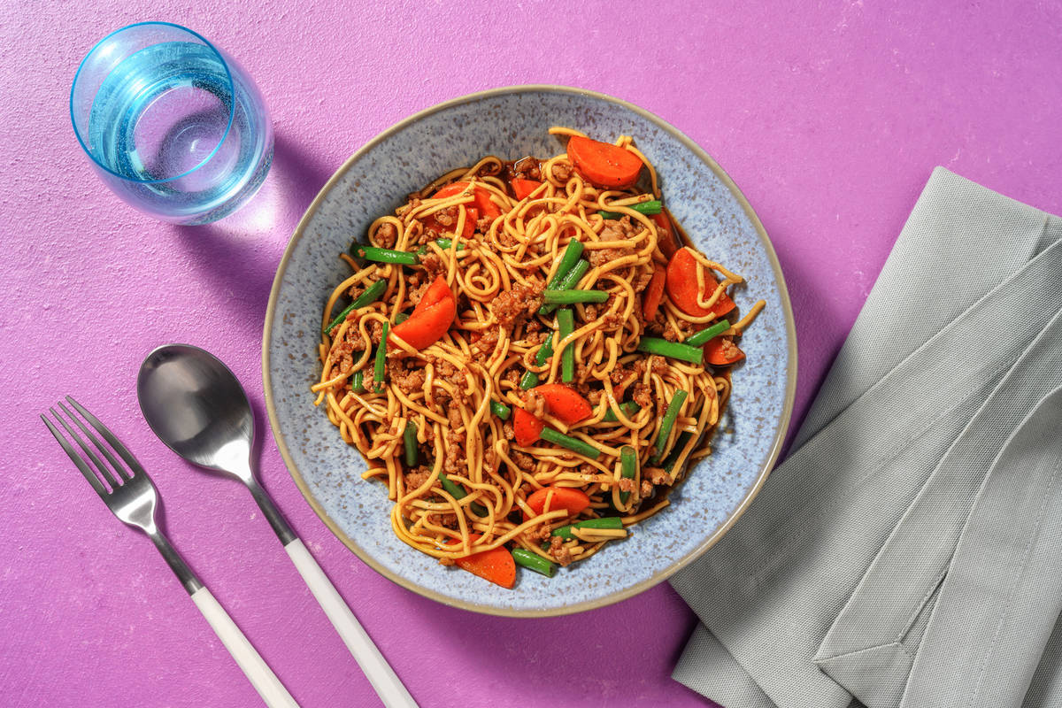 Sriracha Bulgogi Pork Noodles