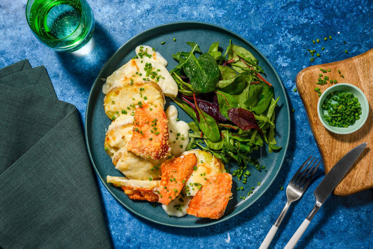 Laxgratäng med potatis och rotselleri
