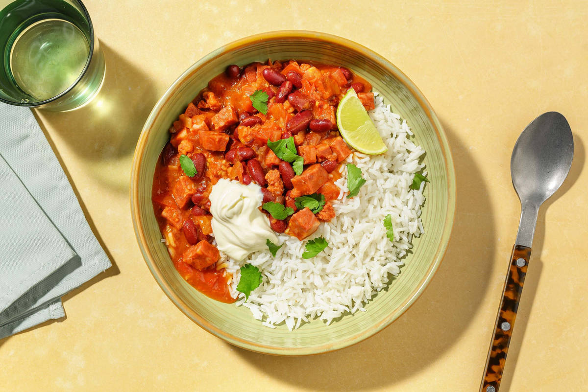 Texas-style chili con chorizo