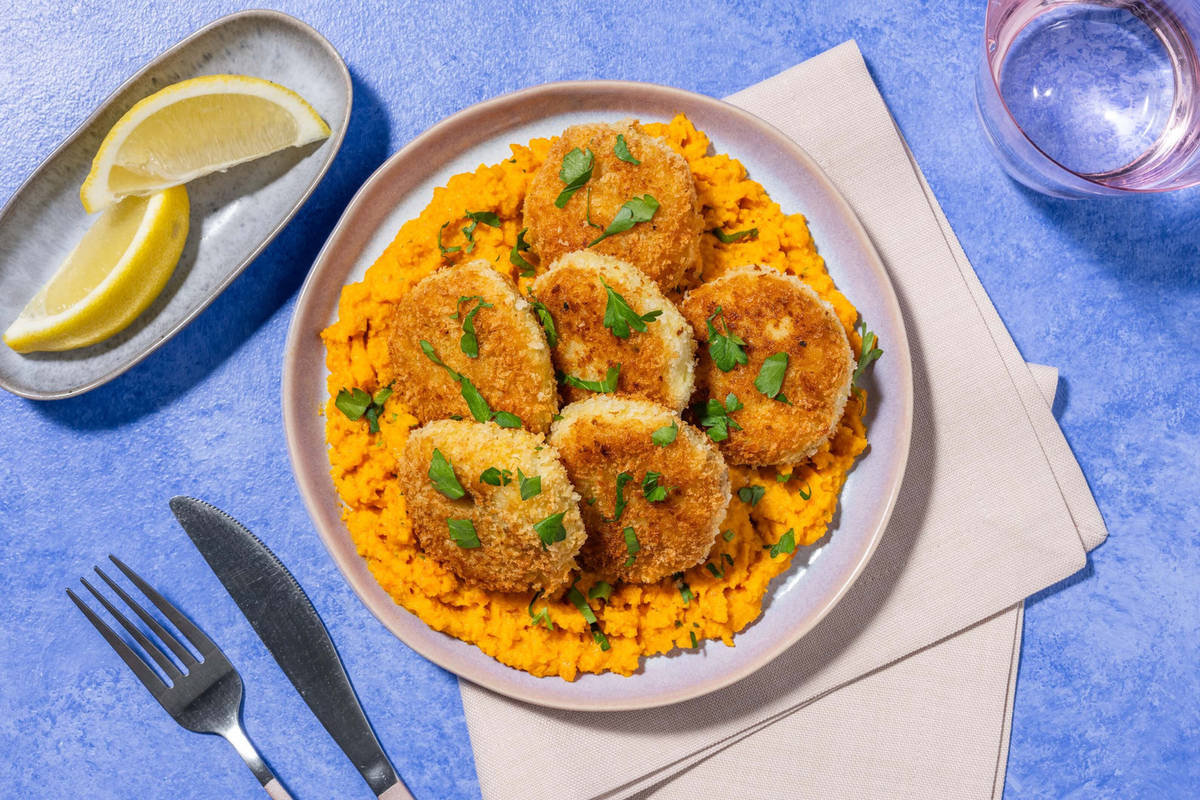 Polpette di merluzzo con purè di carote 