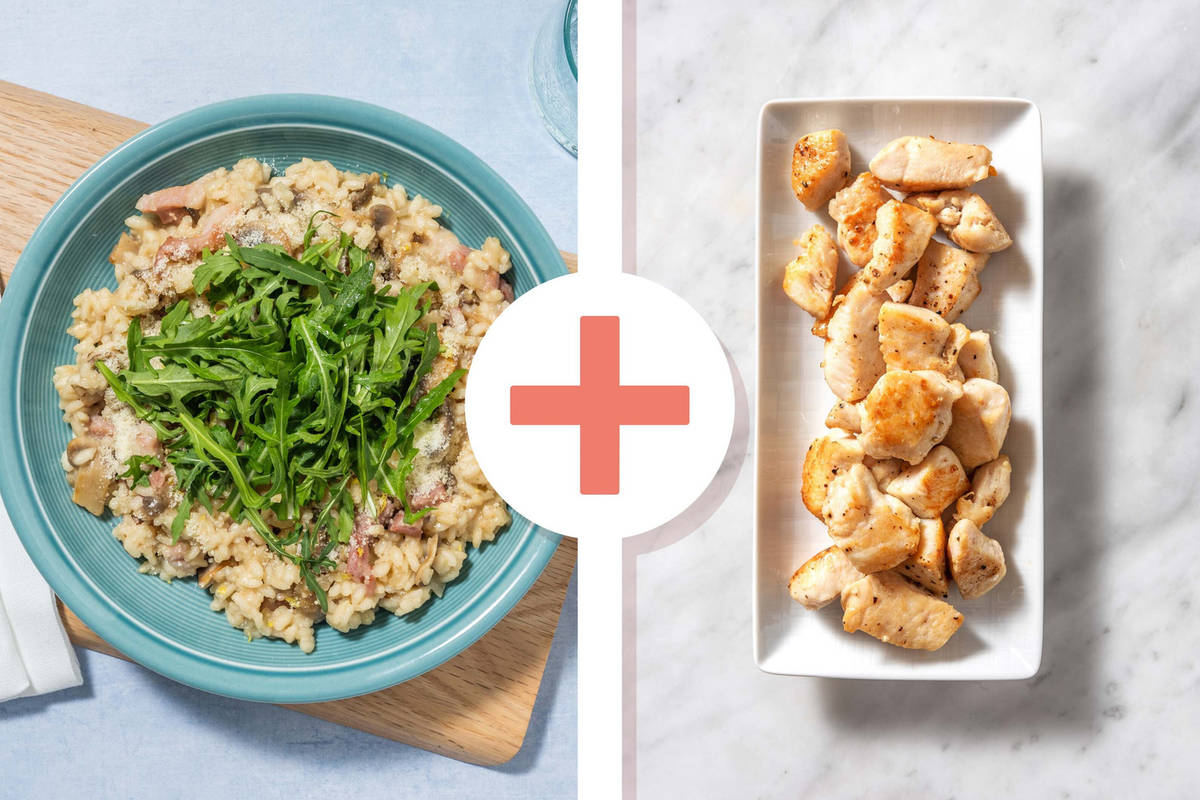 Oven-Baked Chicken, Bacon & Mushroom Risotto