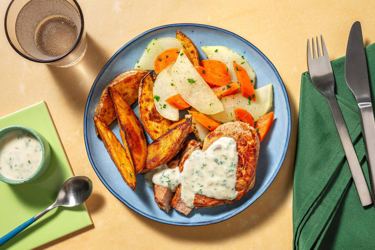Bio-Schweinefilet mit Kohlrabigemüse