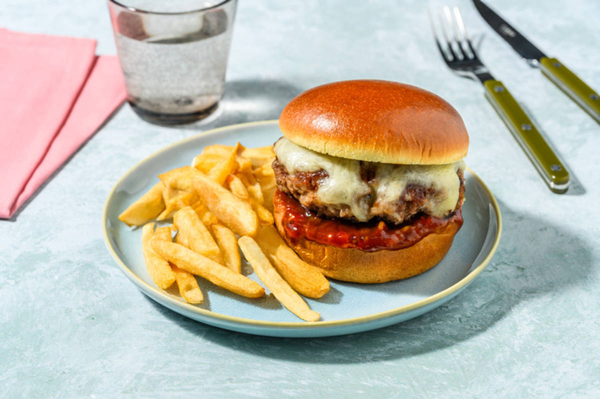 Cheeseburger and Tomato Relish