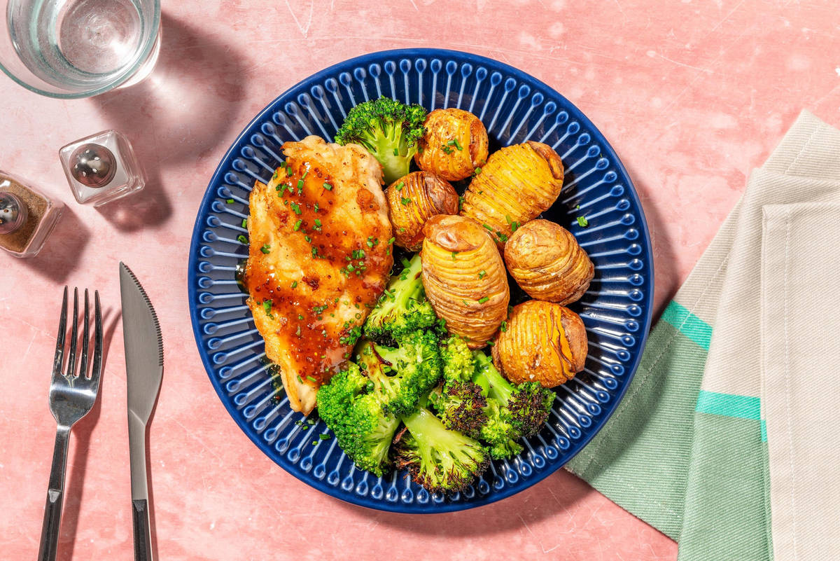 Sticky Apricot Jam Glazed Chicken