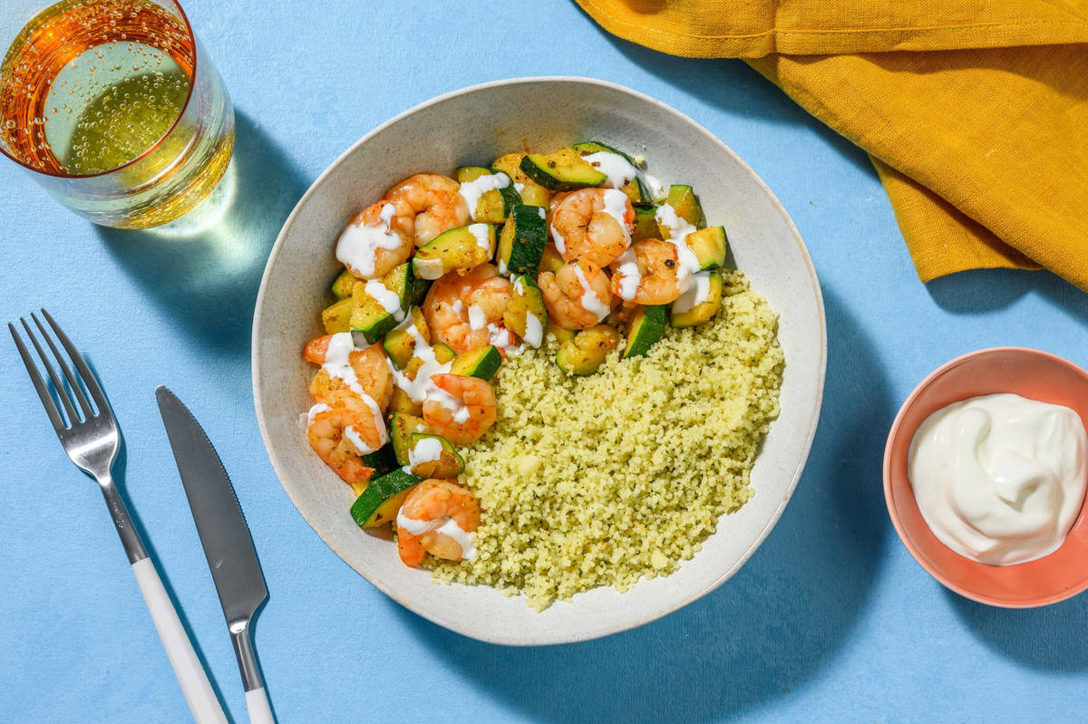 Quick Double Chermoula Prawns
