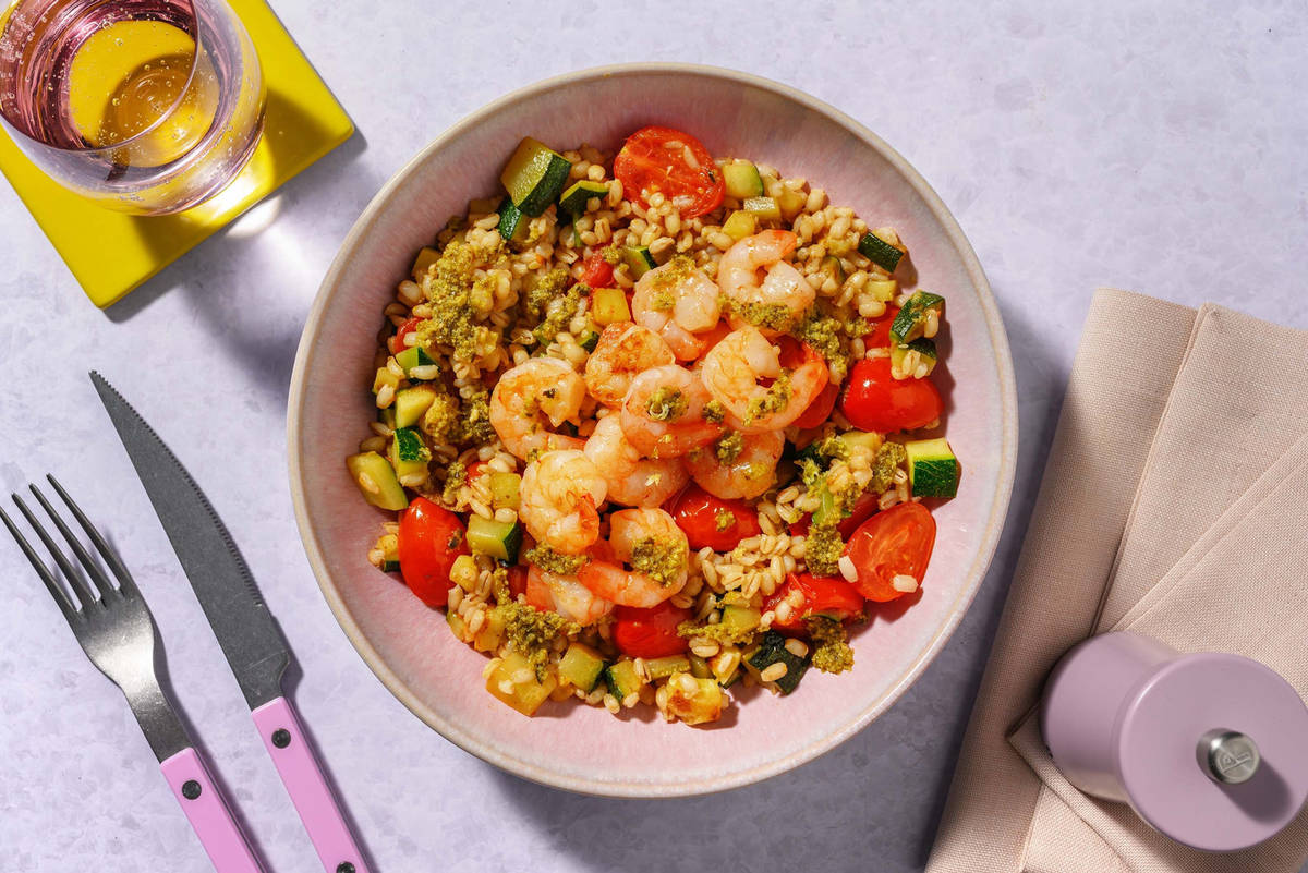 Insalata di orzo con mazzancolle 