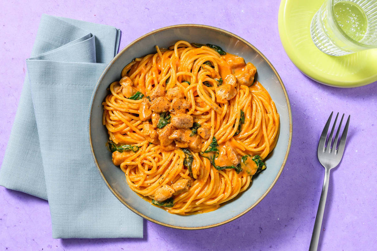 Creamy Peri Peri Chicken Breast Spaghetti