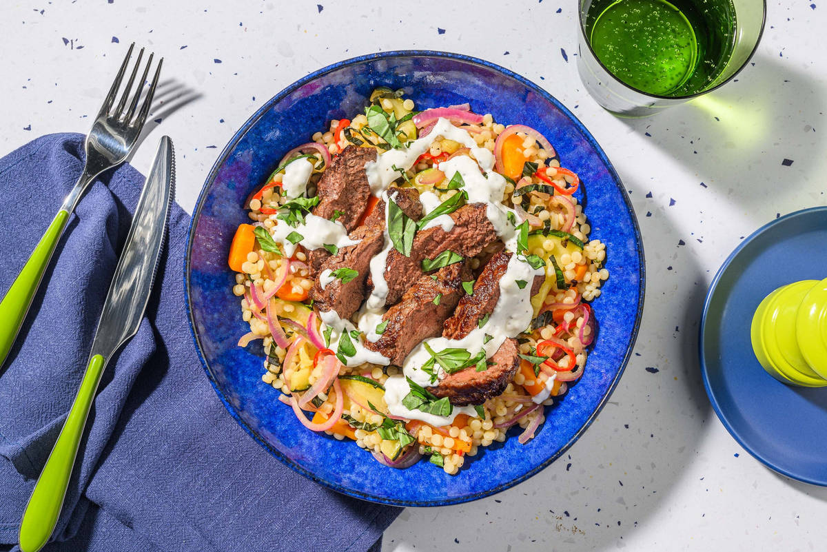 Steak with Lemon Mayonnaise & Basil