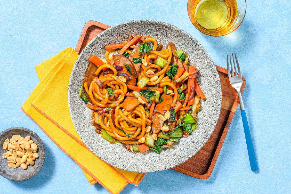 Vegetariske teriyaki-strimler